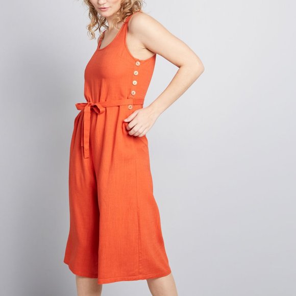 Modcloth Pants - ModCloth Cropped Wide Legs Jumpsuit